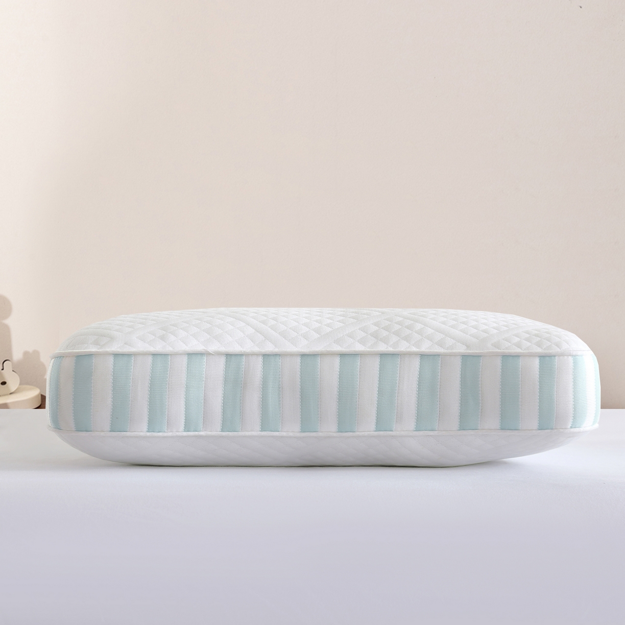 91家纺网 家纺一手货源 找家纺 佳梦达 2025新款针织棉羽丝棉枕枕头枕芯 蓝色