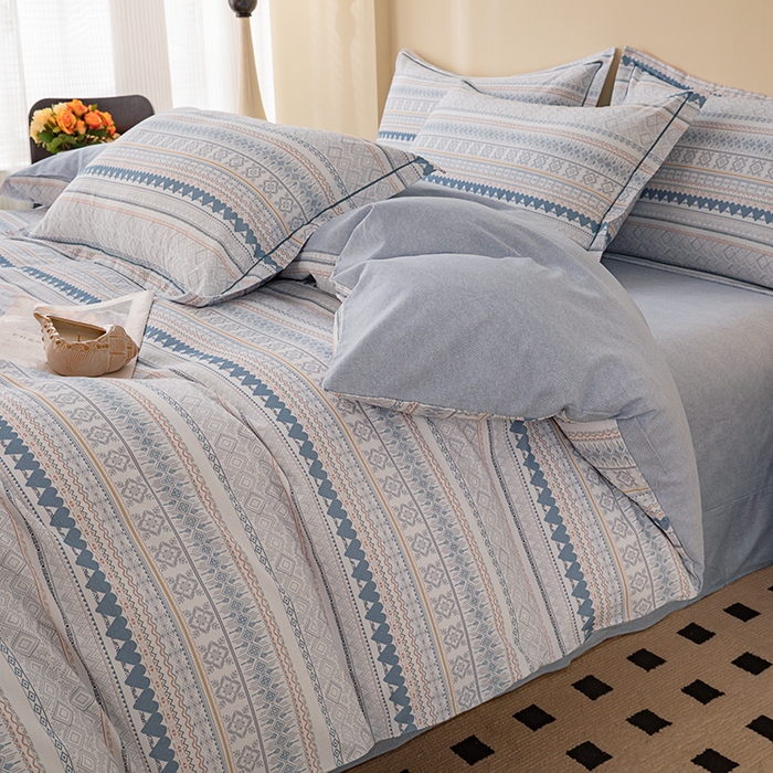 91家纺网 家纺一手货源 找家纺 博弈家纺 2025新款100%加厚全棉纯棉四件套喷气磨毛四件套-礼盒装 芊芊之恋