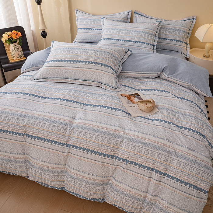 91家纺网 家纺一手货源 找家纺 博弈家纺 2025新款100%加厚全棉纯棉四件套喷气磨毛四件套-礼盒装 芊芊之恋