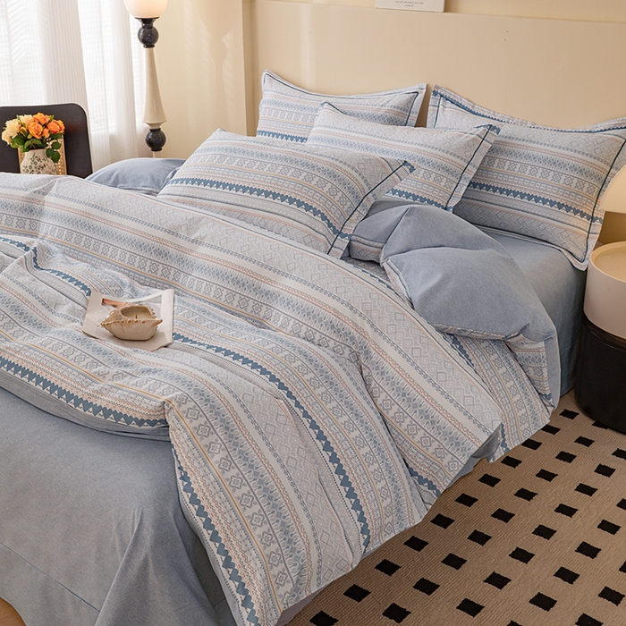 91家纺网 家纺一手货源 找家纺 博弈家纺 2025新款100%加厚全棉纯棉四件套喷气磨毛四件套-礼盒装 芊芊之恋