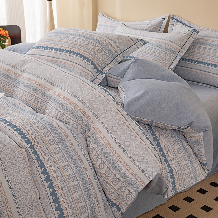 91家纺网 家纺一手货源 找家纺 博弈家纺 2025新款100%加厚全棉纯棉四件套喷气磨毛四件套-礼盒装 芊芊之恋