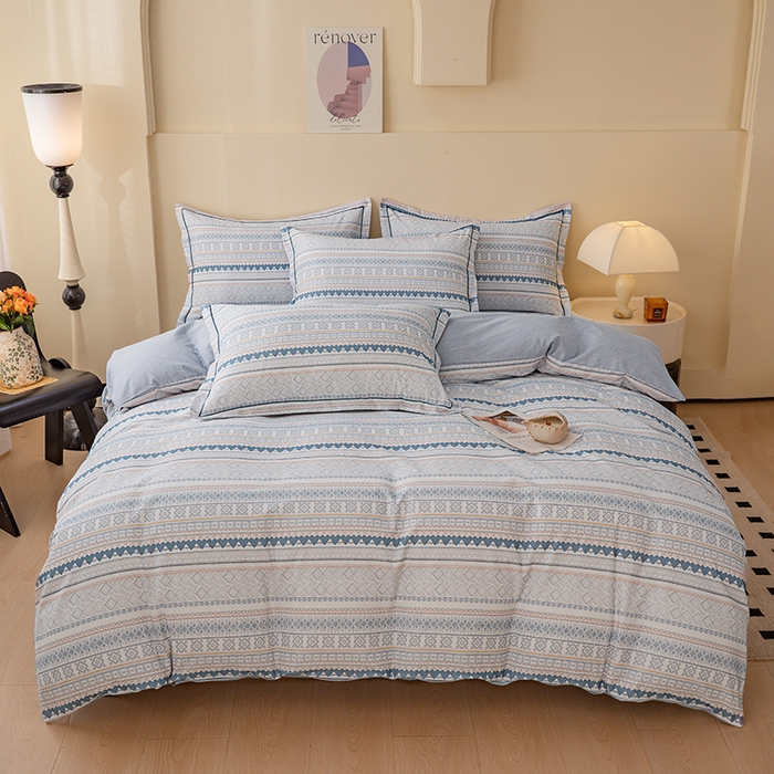 博弈家纺 2025新款100%加厚全棉纯棉四件套喷气磨毛四件套-礼盒装 芊芊之恋