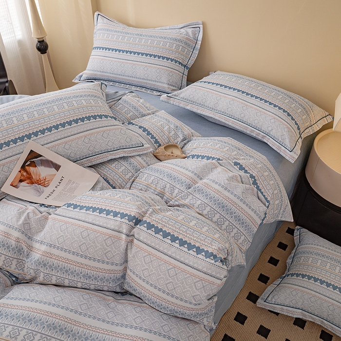 91家纺网 家纺一手货源 找家纺 博弈家纺 2025新款100%加厚全棉纯棉四件套喷气磨毛四件套-礼盒装 芊芊之恋