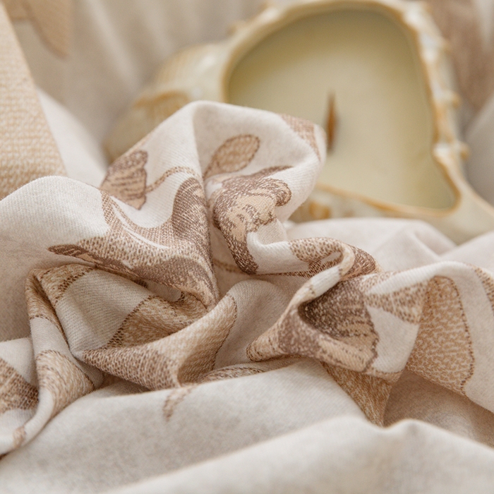 91家纺网 家纺一手货源 找家纺 博弈家纺 2025新款100%加厚全棉纯棉四件套喷气磨毛四件套-礼盒装 叶影摇香