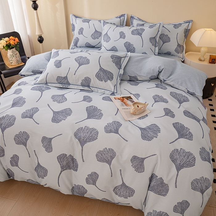 91家纺网 家纺一手货源 找家纺 博弈家纺 2025新款100%加厚全棉纯棉四件套喷气磨毛四件套-礼盒装 银杏飘香