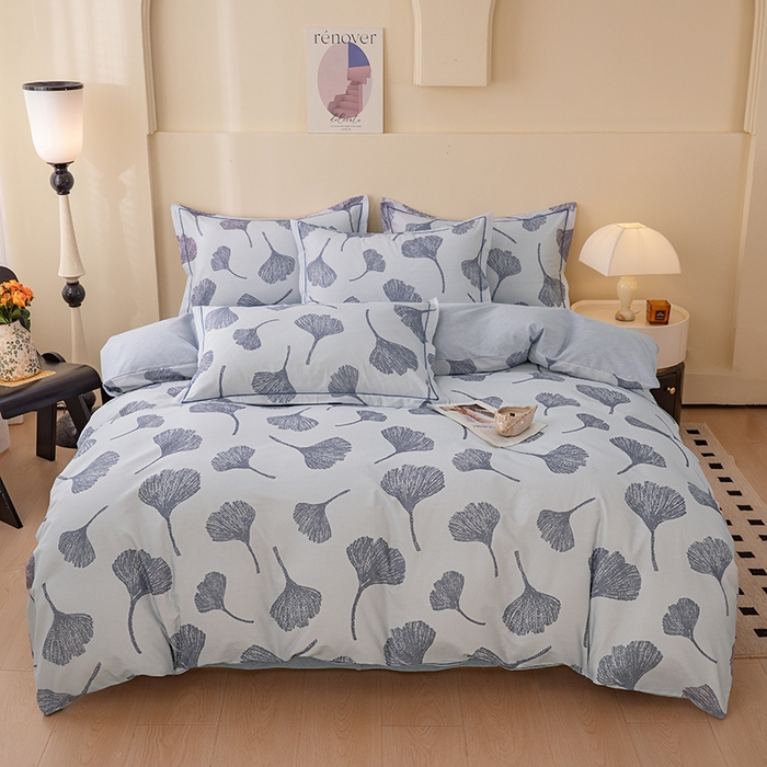 博弈家纺 2025新款100%加厚全棉纯棉四件套喷气磨毛四件套-礼盒装 银杏飘香