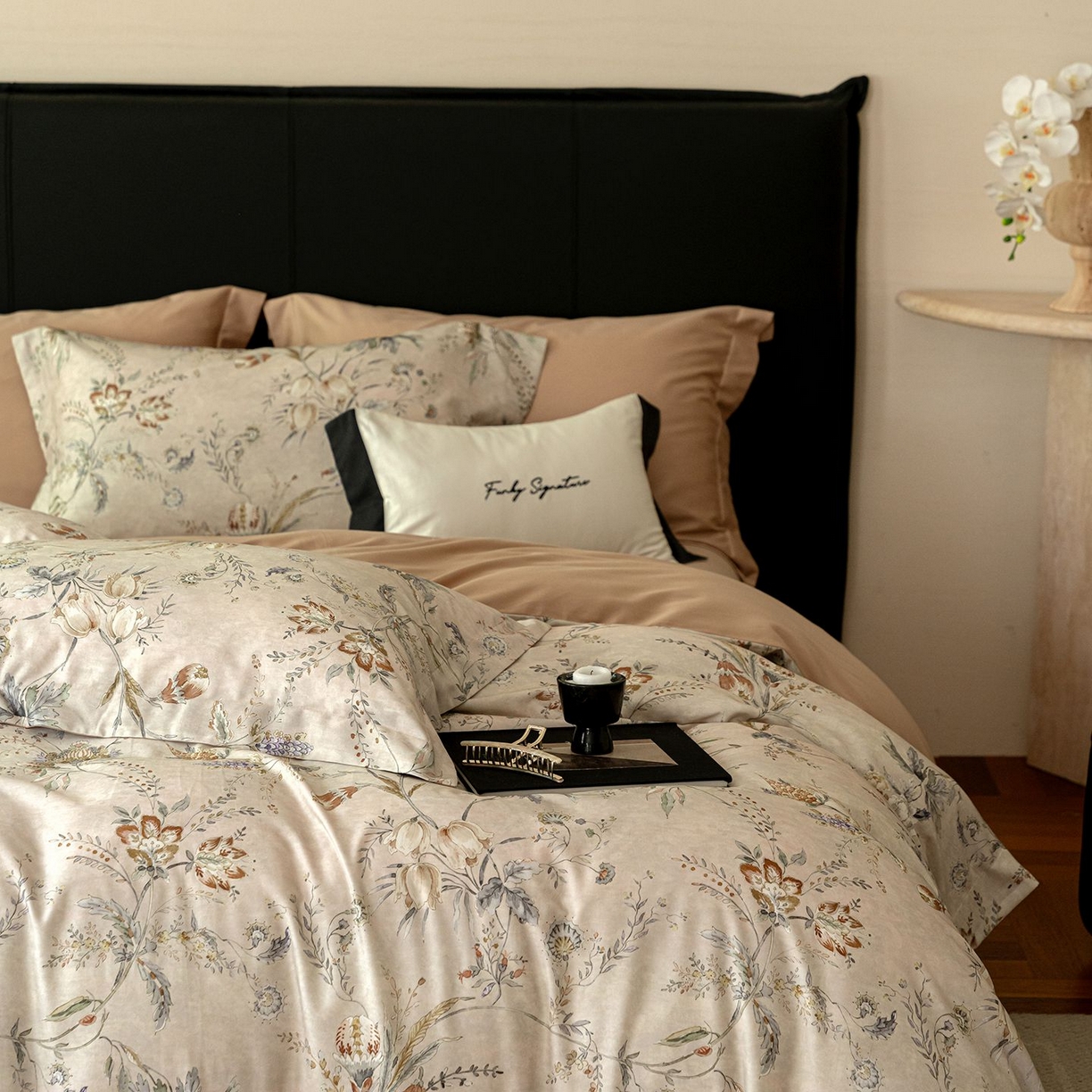 91家纺网 家纺一手货源 找家纺 （总）黛舒家居 2025新款天丝棉磨毛花卉四件套