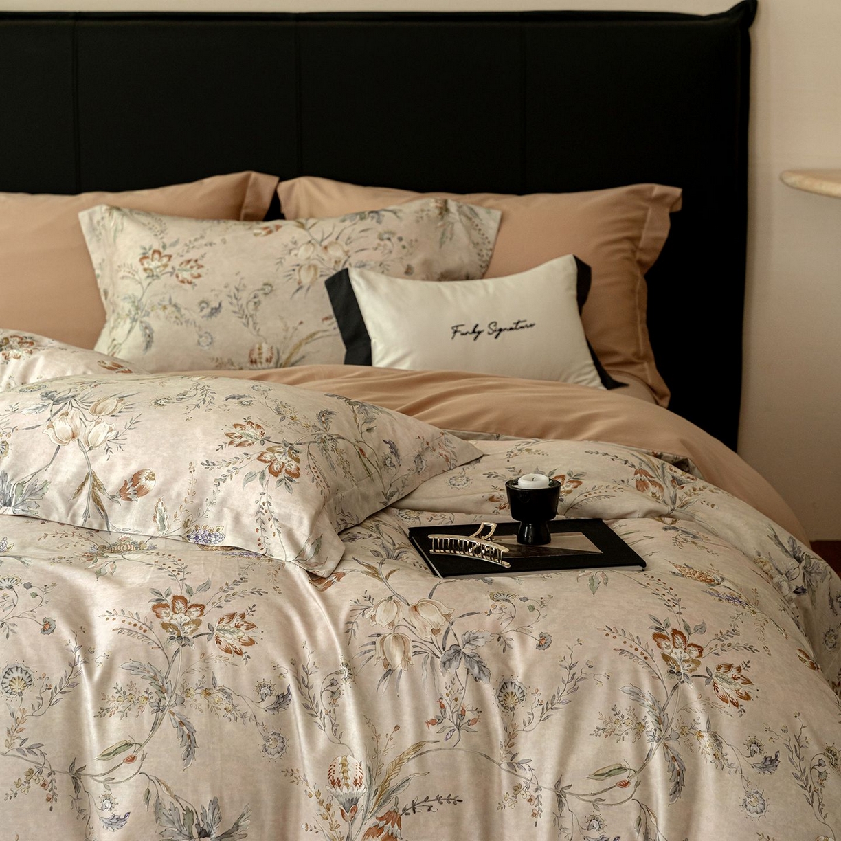 91家纺网 家纺一手货源 找家纺 （总）黛舒家居 2025新款天丝棉磨毛花卉四件套