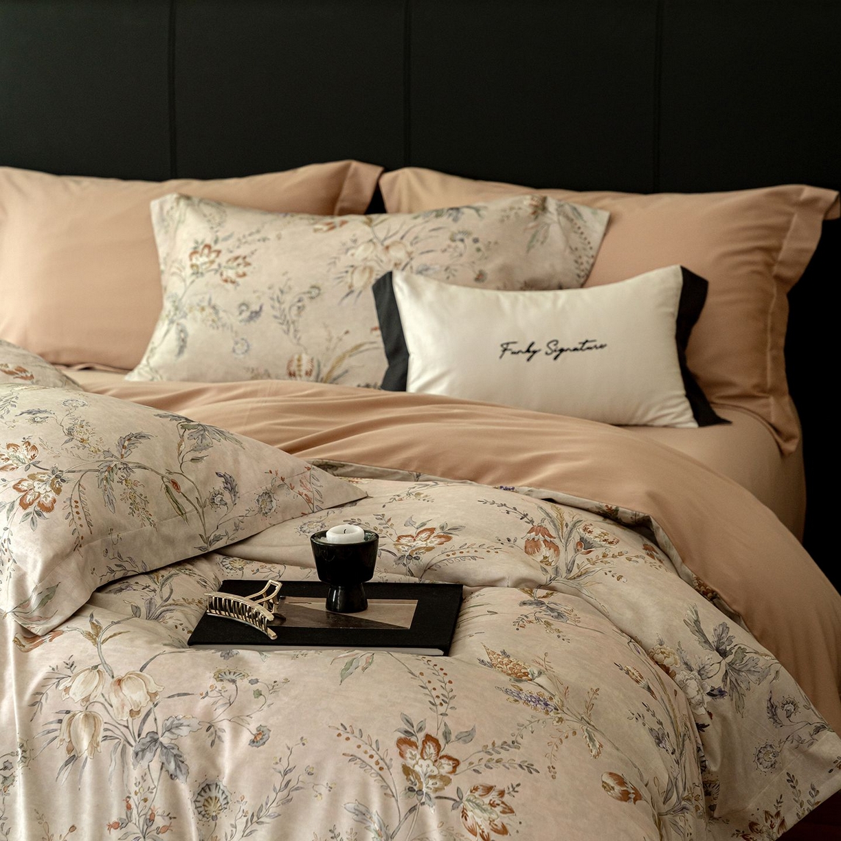 91家纺网 家纺一手货源 找家纺 （总）黛舒家居 2025新款天丝棉磨毛花卉四件套