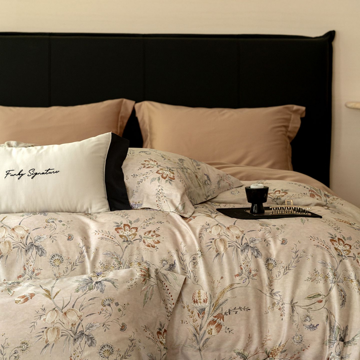 91家纺网 家纺一手货源 找家纺 （总）黛舒家居 2025新款天丝棉磨毛花卉四件套