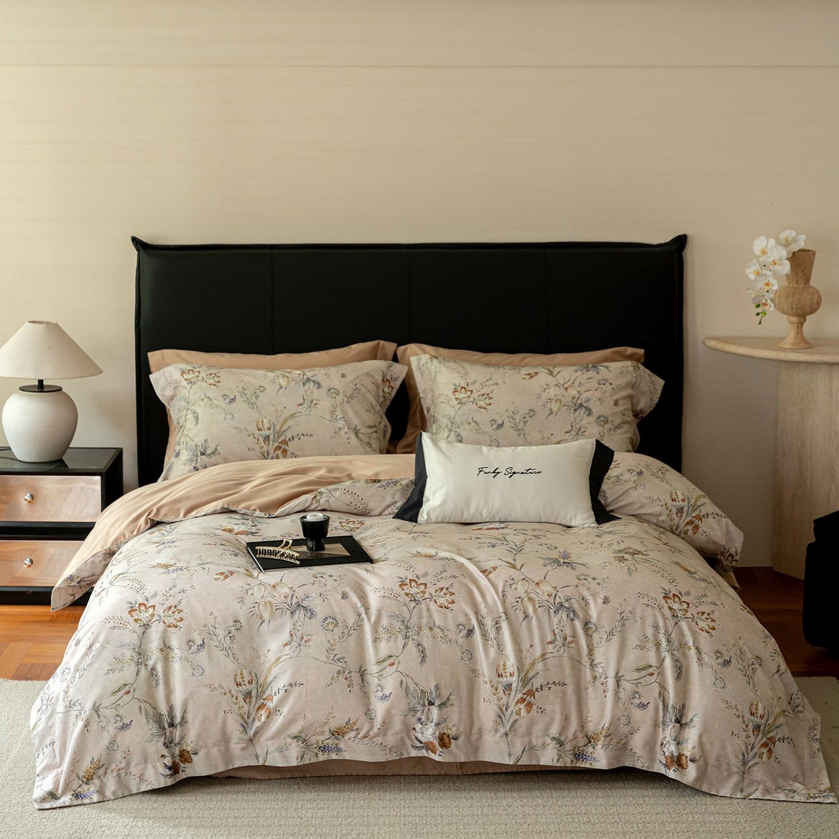 91家纺网 家纺一手货源 找家纺 （总）黛舒家居 2025新款天丝棉磨毛花卉四件套