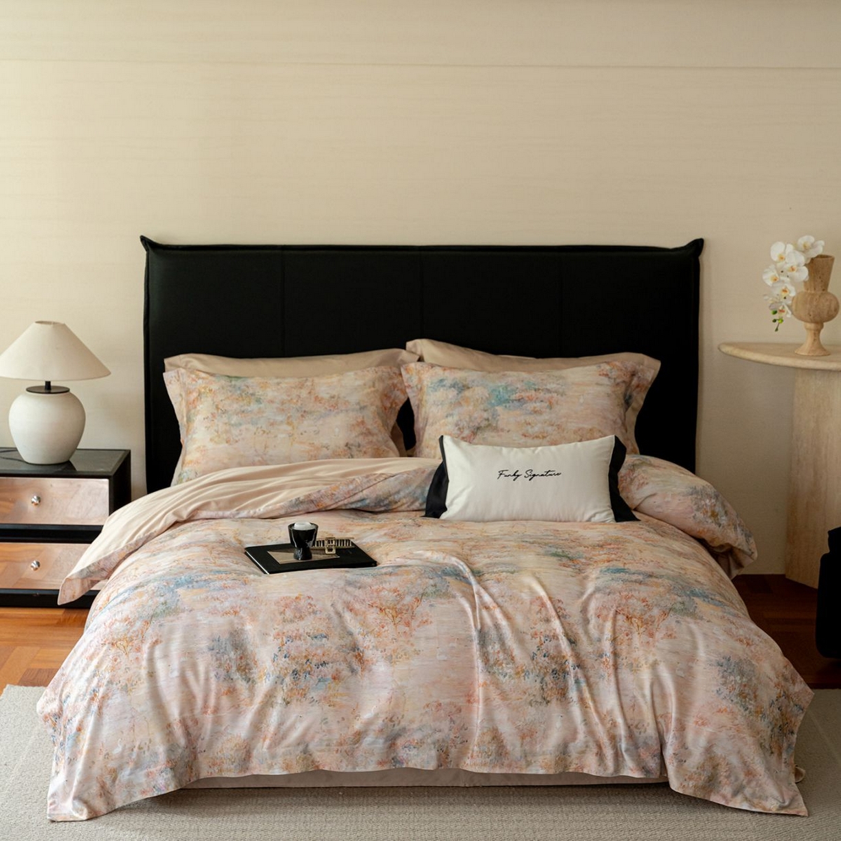 91家纺网 家纺一手货源 找家纺 （总）黛舒家居 2025新款天丝棉磨毛花卉四件套