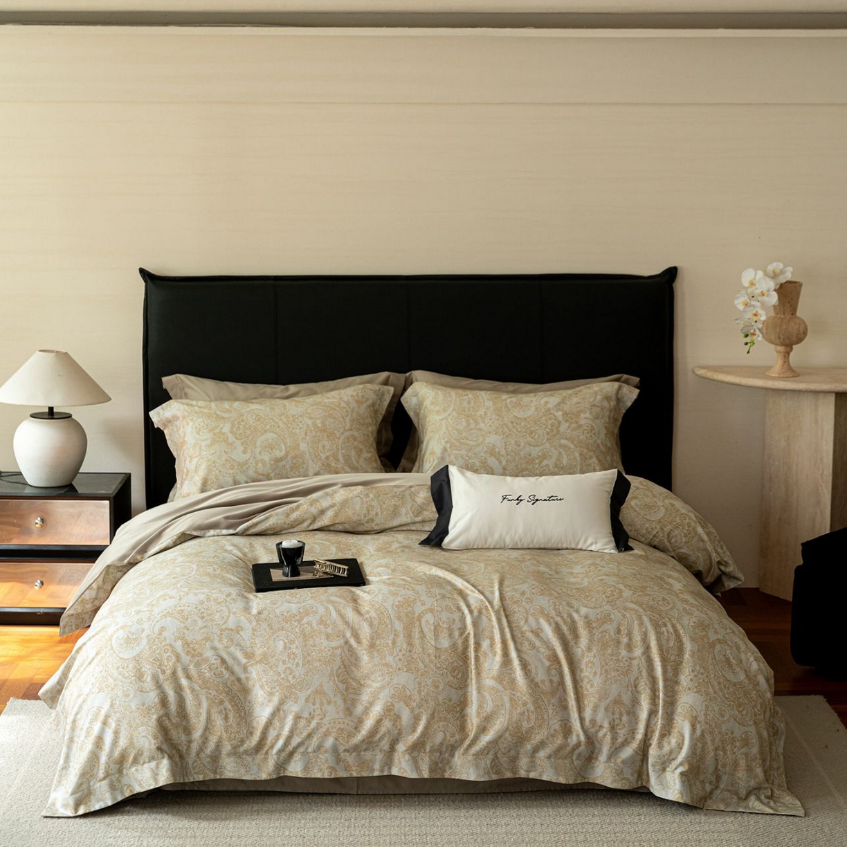 91家纺网 家纺一手货源 找家纺 （总）黛舒家居 2025新款天丝棉磨毛花卉四件套