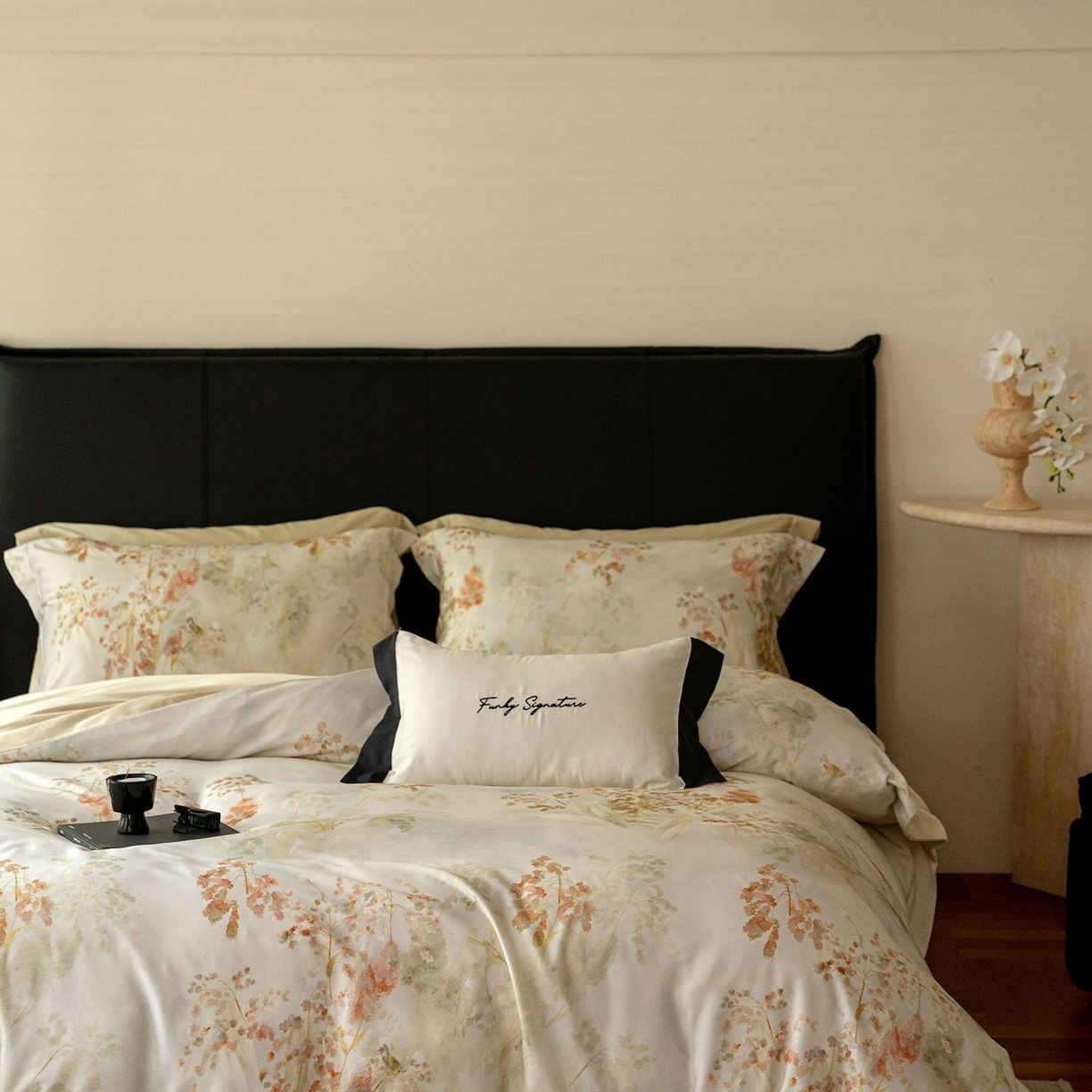 91家纺网 家纺一手货源 找家纺 黛舒家居 2025新款天丝棉磨毛花卉四件套 椿莳