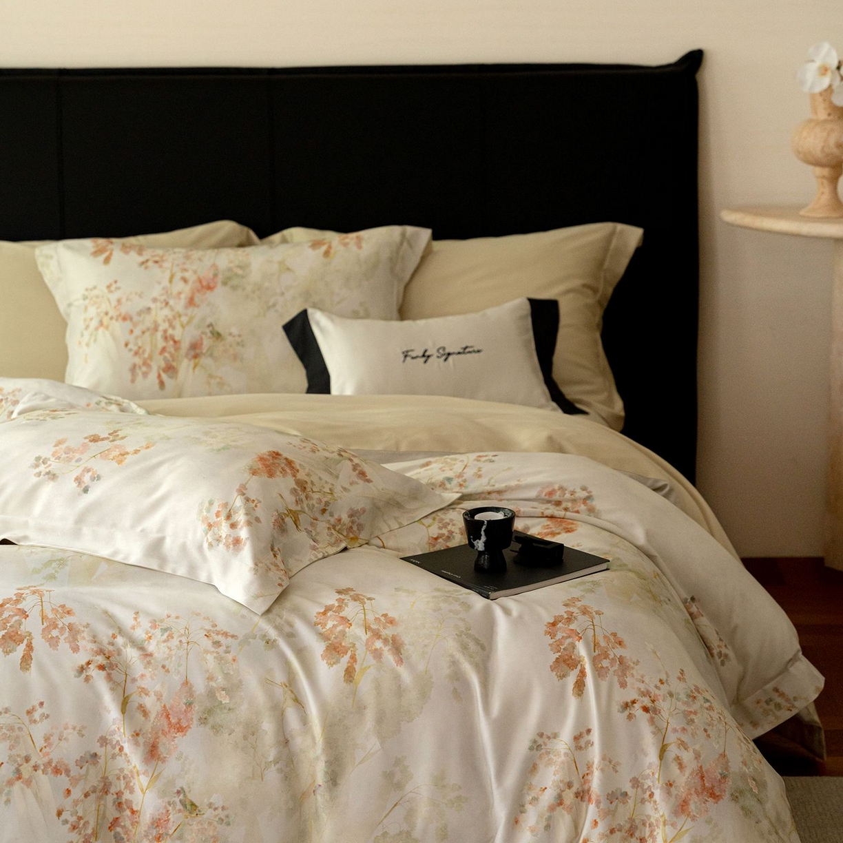 91家纺网 家纺一手货源 找家纺 黛舒家居 2025新款天丝棉磨毛花卉四件套 椿莳