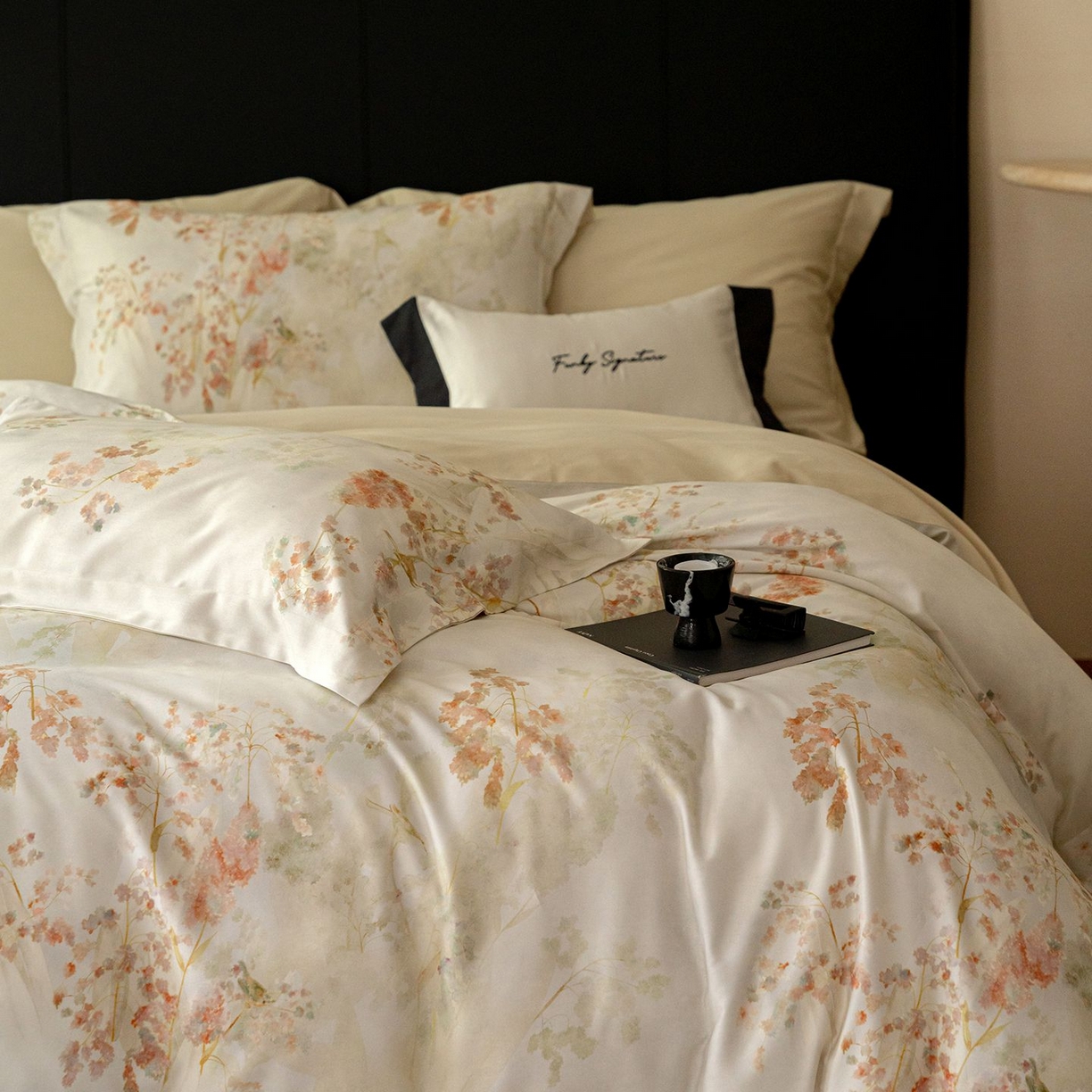 91家纺网 家纺一手货源 找家纺 黛舒家居 2025新款天丝棉磨毛花卉四件套 椿莳