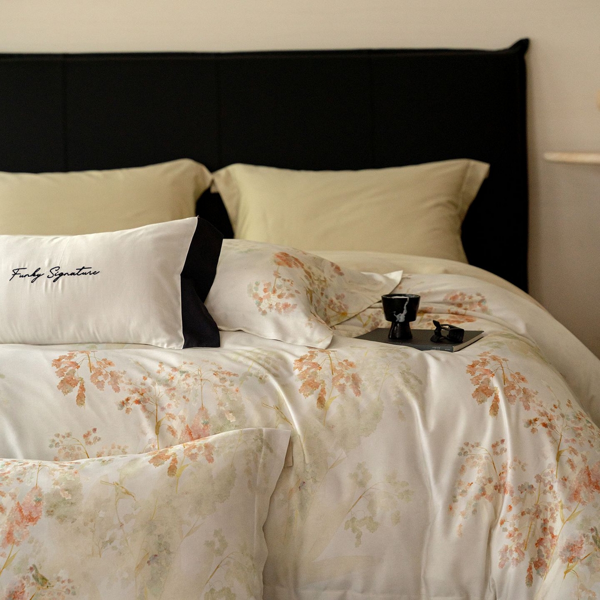 91家纺网 家纺一手货源 找家纺 黛舒家居 2025新款天丝棉磨毛花卉四件套 椿莳