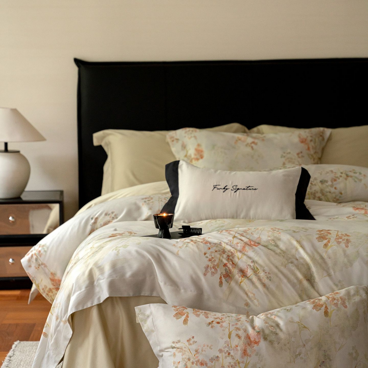 91家纺网 家纺一手货源 找家纺 黛舒家居 2025新款天丝棉磨毛花卉四件套 椿莳