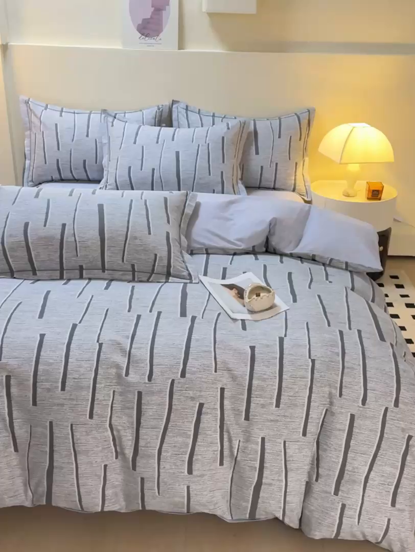 91家纺网 家纺一手货源 找家纺 博弈家纺 2025新款100%加厚全棉纯棉四件套喷气磨毛四件套-礼盒装 芳菲时光