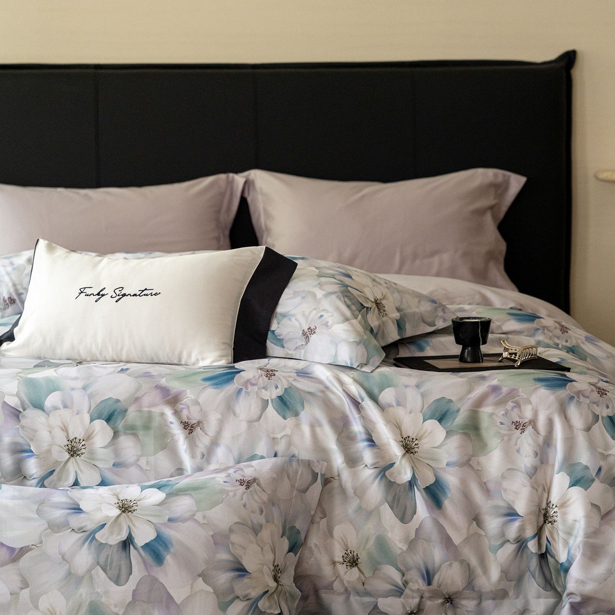 91家纺网 家纺一手货源 找家纺 黛舒家居 2025新款天丝棉磨毛花卉四件套 富郁花开