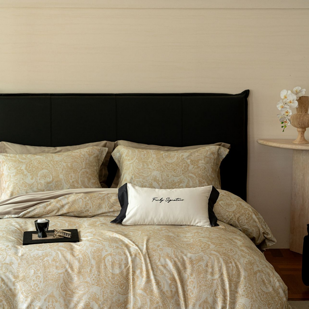 91家纺网 家纺一手货源 找家纺 黛舒家居 2025新款天丝棉磨毛花卉四件套 罗曼蒂克