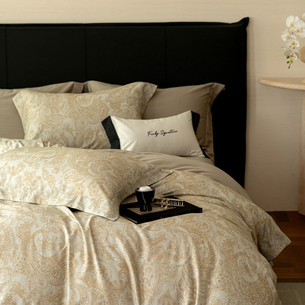 91家纺网 家纺一手货源 找家纺 黛舒家居 2025新款天丝棉磨毛花卉四件套 罗曼蒂克