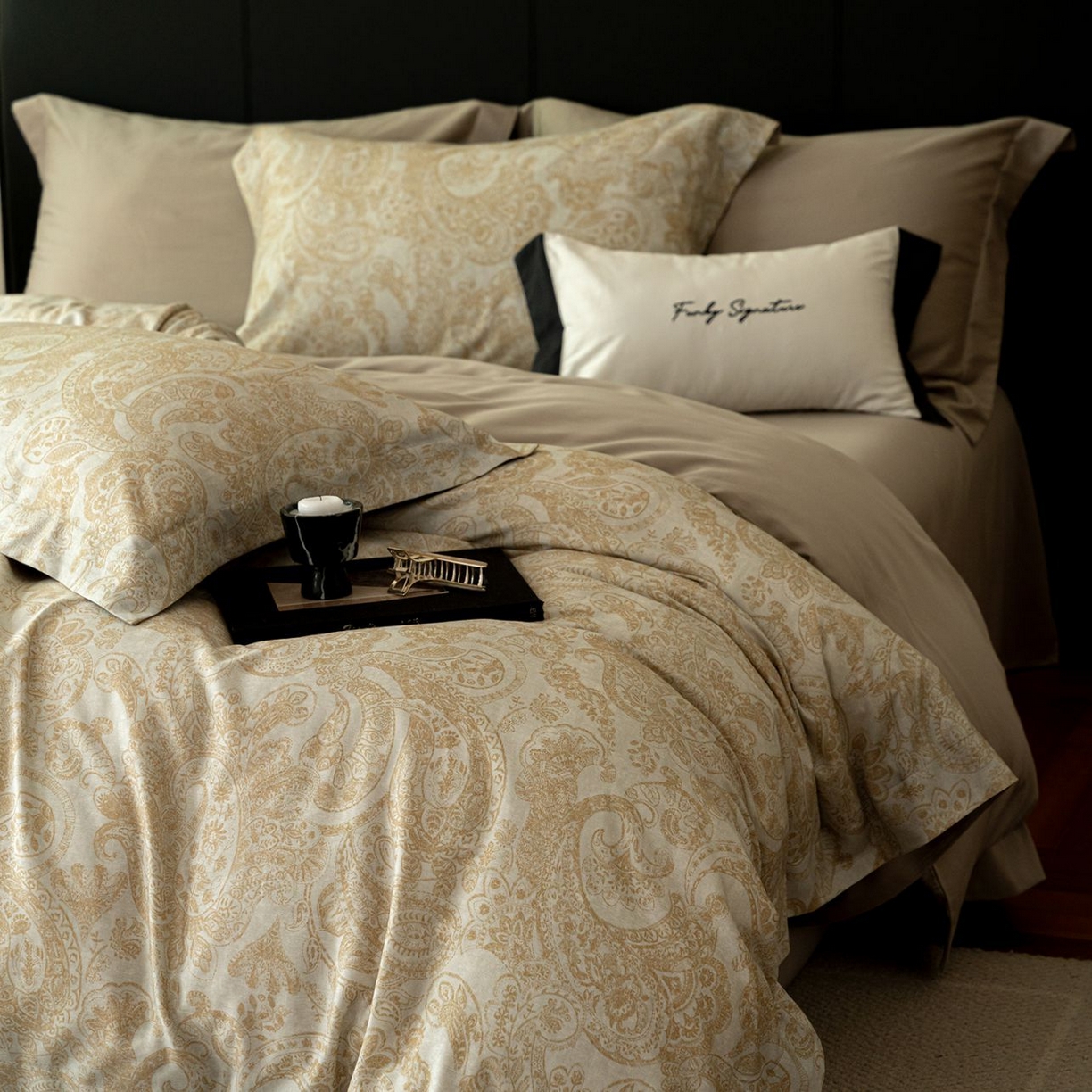 91家纺网 家纺一手货源 找家纺 黛舒家居 2025新款天丝棉磨毛花卉四件套 罗曼蒂克