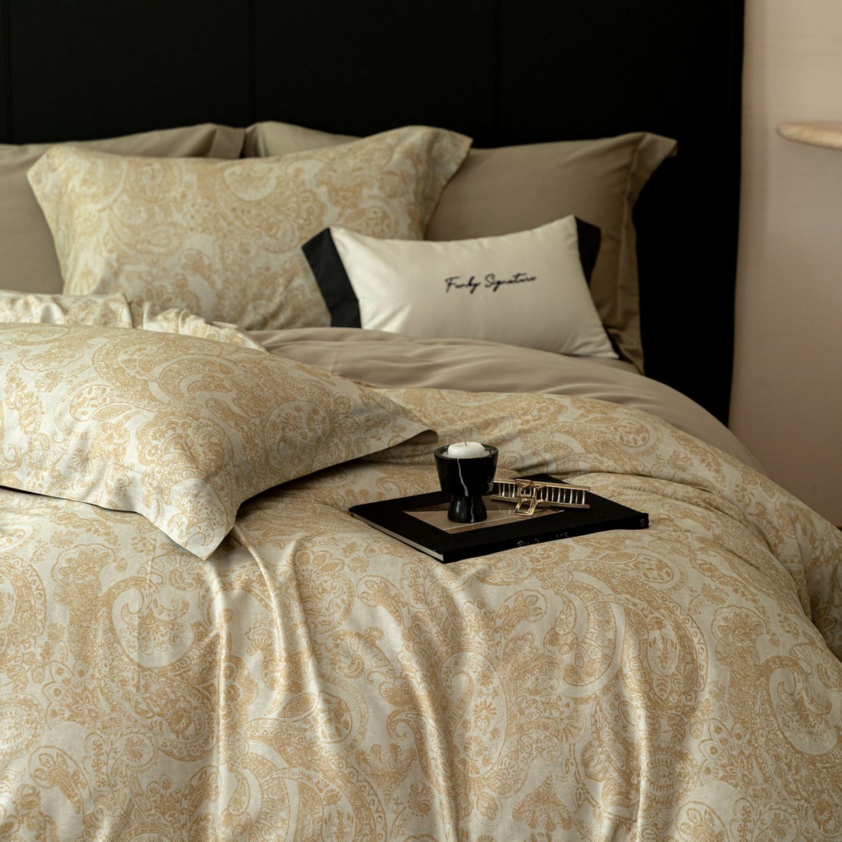 91家纺网 家纺一手货源 找家纺 黛舒家居 2025新款天丝棉磨毛花卉四件套 罗曼蒂克