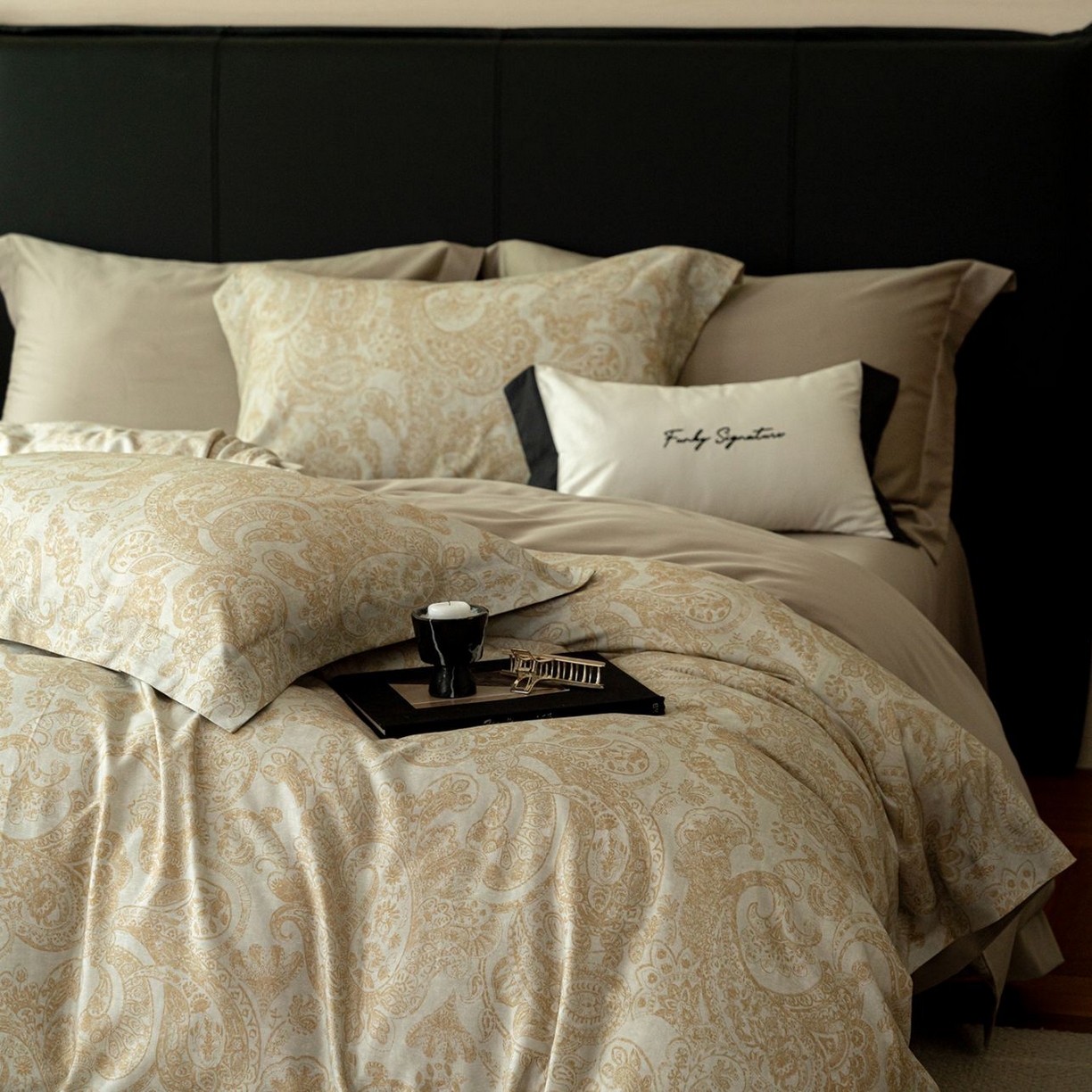 91家纺网 家纺一手货源 找家纺 黛舒家居 2025新款天丝棉磨毛花卉四件套 罗曼蒂克