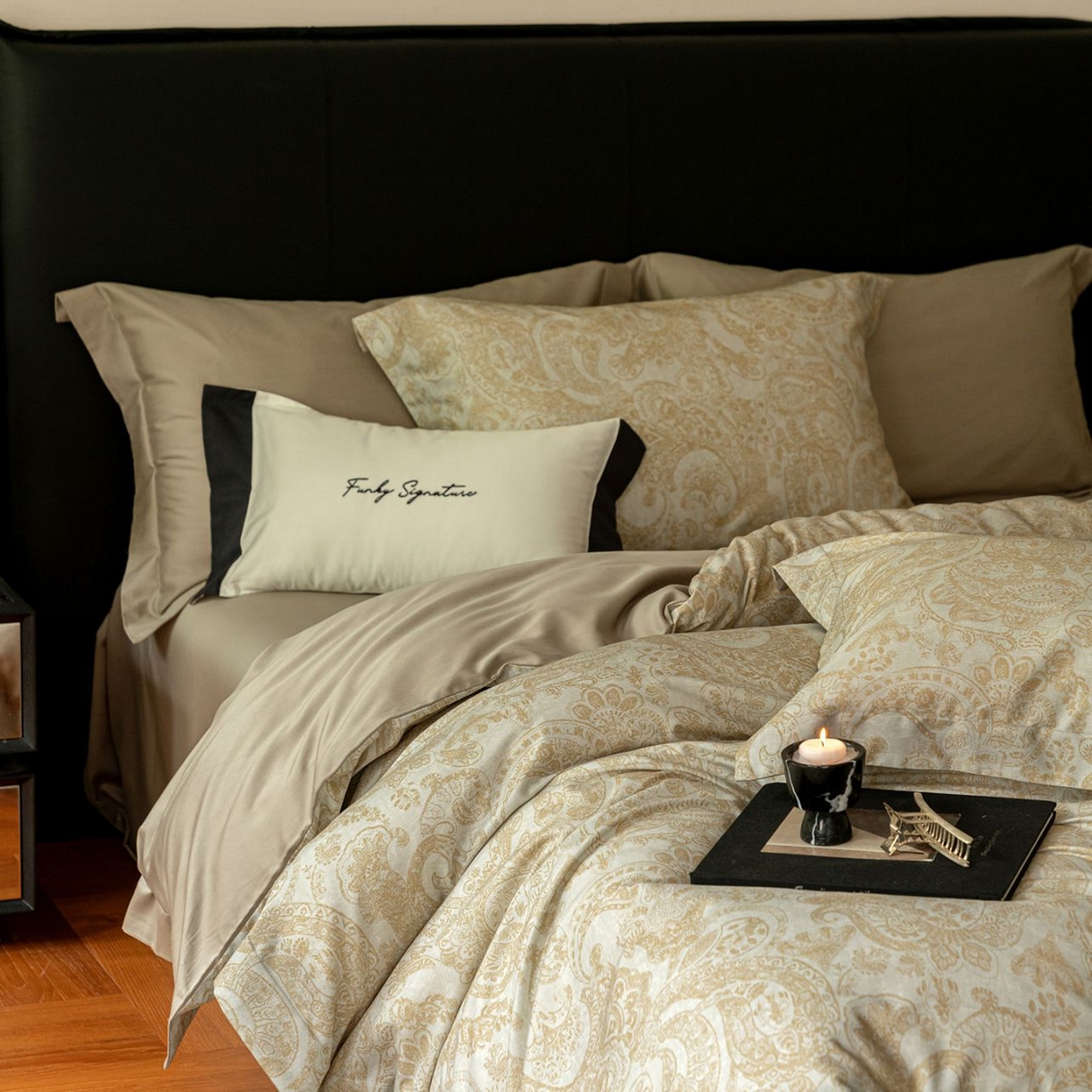 91家纺网 家纺一手货源 找家纺 黛舒家居 2025新款天丝棉磨毛花卉四件套 罗曼蒂克