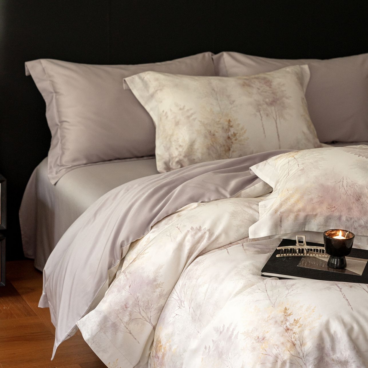 91家纺网 家纺一手货源 找家纺 黛舒家居 2025新款天丝棉磨毛花卉四件套 璞野花庭