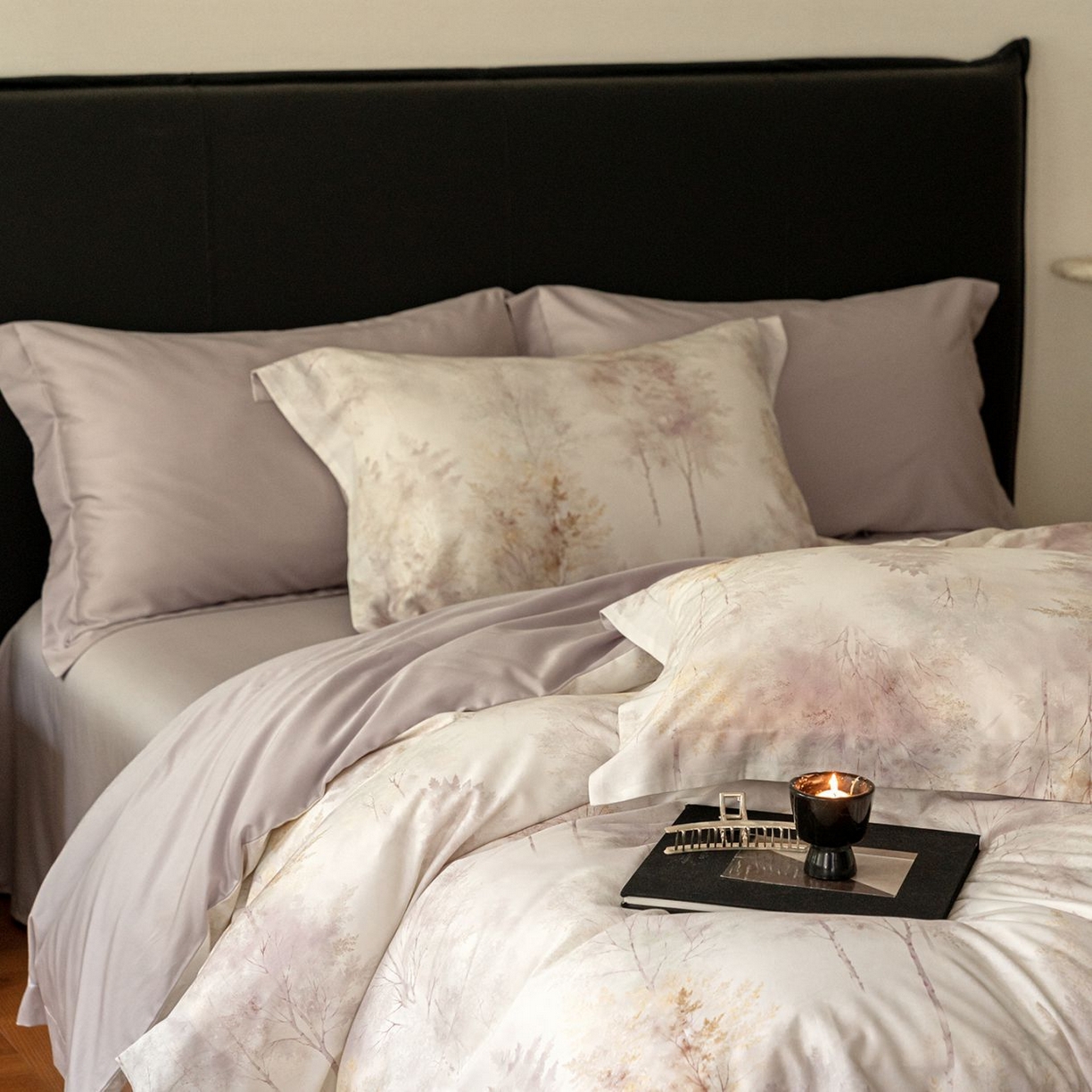 91家纺网 家纺一手货源 找家纺 黛舒家居 2025新款天丝棉磨毛花卉四件套 璞野花庭