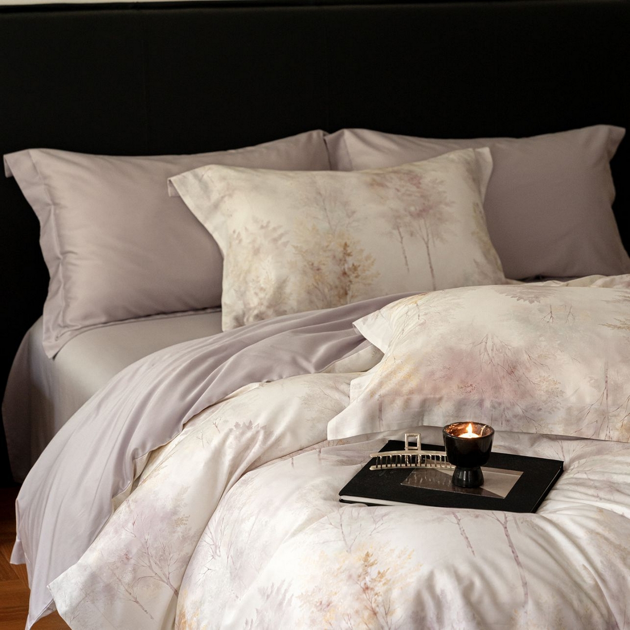 91家纺网 家纺一手货源 找家纺 黛舒家居 2025新款天丝棉磨毛花卉四件套 璞野花庭