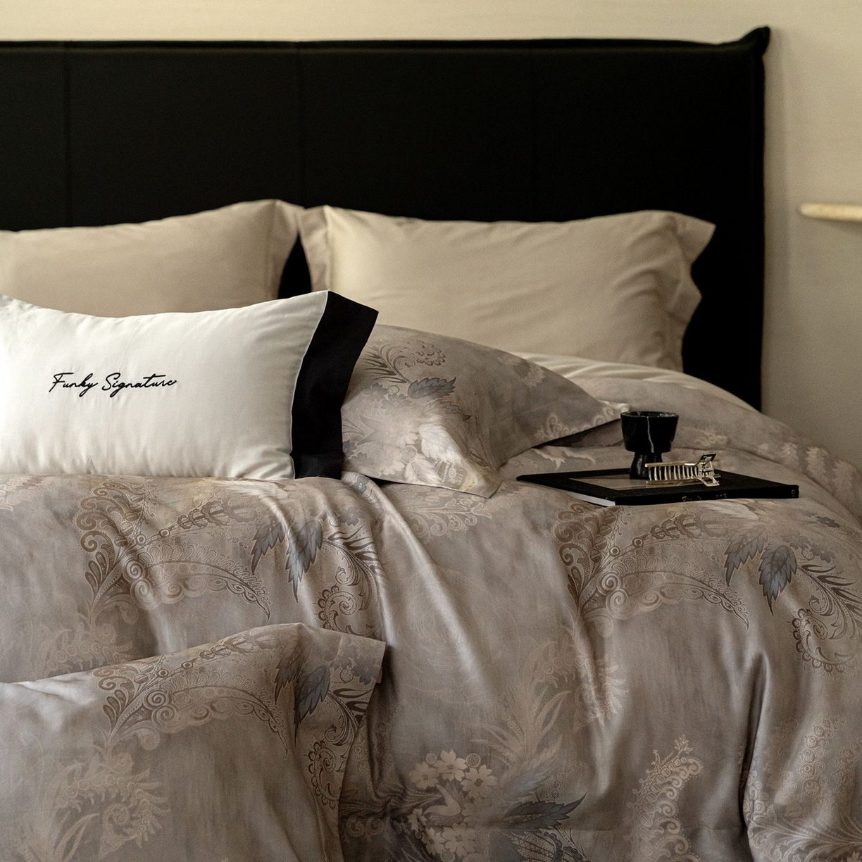 91家纺网 家纺一手货源 找家纺 黛舒家居 2025新款天丝棉磨毛花卉四件套 梧叶花筑