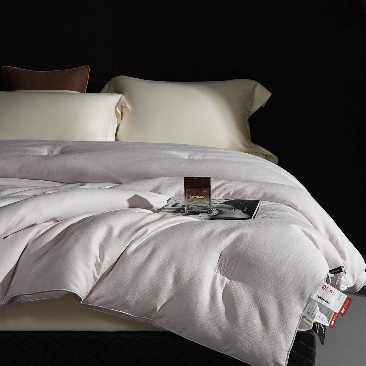 91家纺网 家纺一手货源 找家纺 南通朵美纺织品有限公司 2025新款3M新雪丽高效暖绒被被子被芯 新雪丽-浅灰