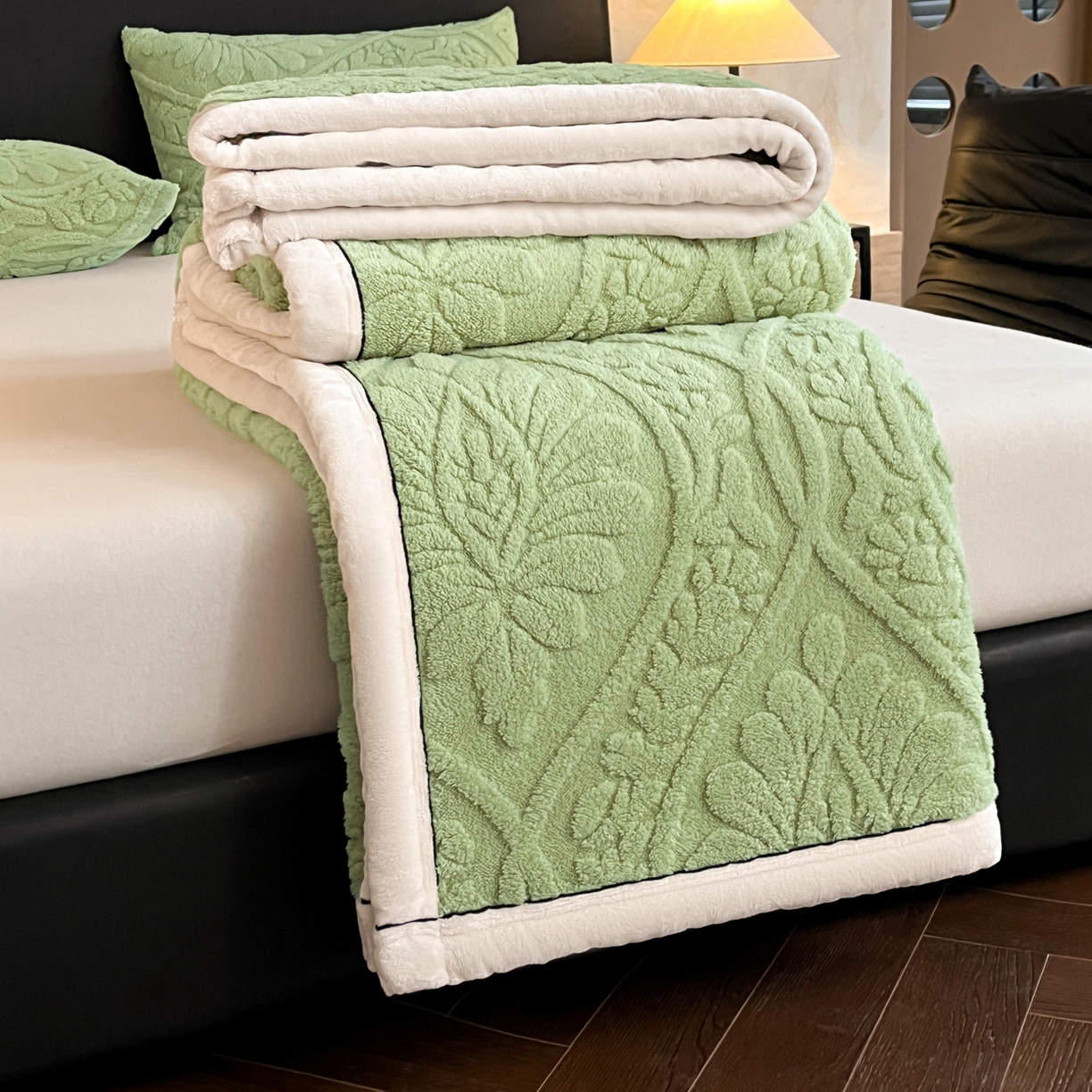 （总）欧邦 2025新款A类提花舒棉绒双面绒半边绒单层毯毯子毛毯