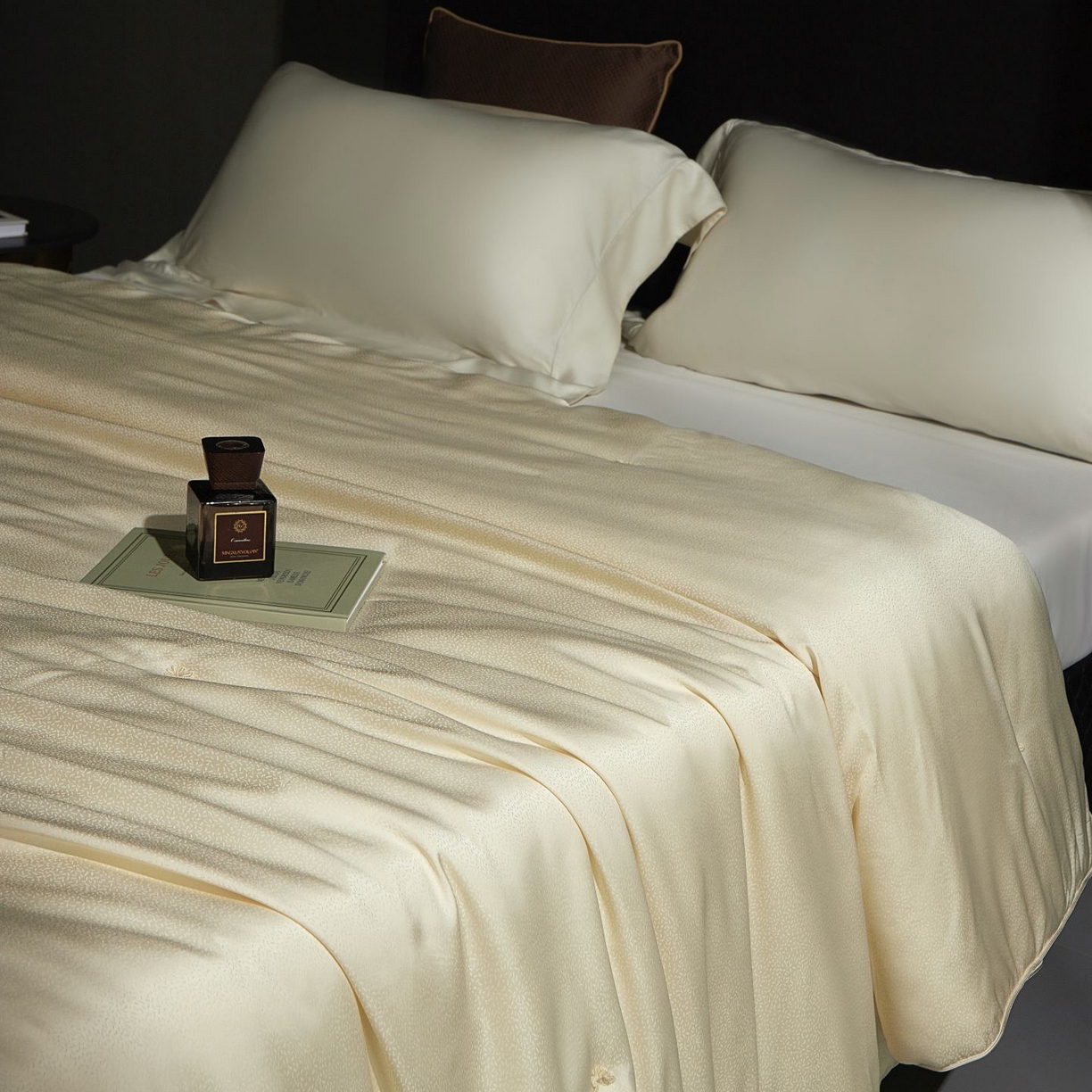 91家纺网 家纺一手货源 找家纺 南通朵美纺织品有限公司 2025新款高端手工订制桑蚕丝被-皓月星空系列 皓月星空（金色）