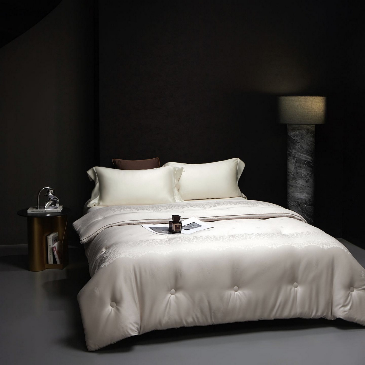 91家纺网 家纺一手货源 找家纺 南通朵美纺织品有限公司 2025新款高级仿鹅绒被被子被芯 仿鹅绒被-灰