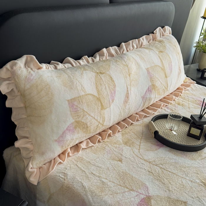 家之硕家纺 2025新款高克重兔毛绒轻奢风枕套系列 香叶粉