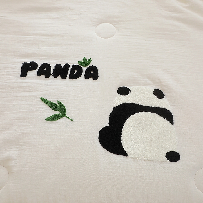 91家纺网 家纺一手货源 找家纺 贝兰仙奴 2025新款全棉皱皱纱毛巾绣大豆被被子被芯 萌萌熊