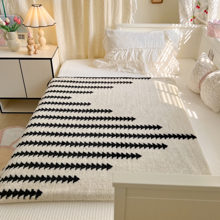 91家纺网 家纺一手货源 找家纺 妖妖家纺 2025新款高克重阳离子羊羔绒保暖双面毛毯 棱间享光