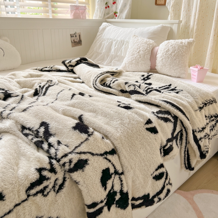 91家纺网 家纺一手货源 找家纺 妖妖家纺 2025新款高克重阳离子羊羔绒保暖双面毛毯 蕊间织梦