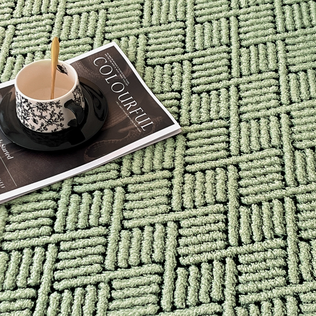 91家纺网 家纺一手货源 找家纺 欧邦 2025新款提花暖阳舒棉绒单床笠-梦境 梦境-桑绿