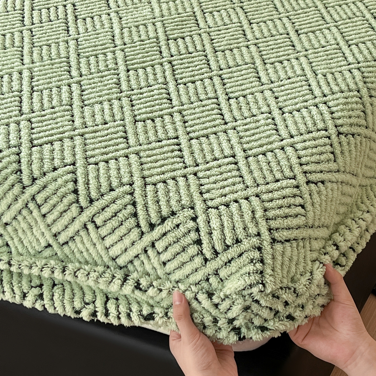 91家纺网 家纺一手货源 找家纺 欧邦 2025新款提花暖阳舒棉绒单床笠-梦境 梦境-桑绿