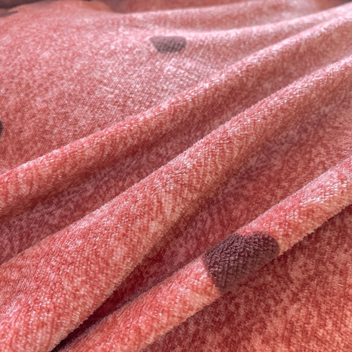 91家纺网 家纺一手货源 找家纺 梦可莱家居 2025冬新款牛奶绒加厚保暖花边床盖四件套系列简单款 红心AA