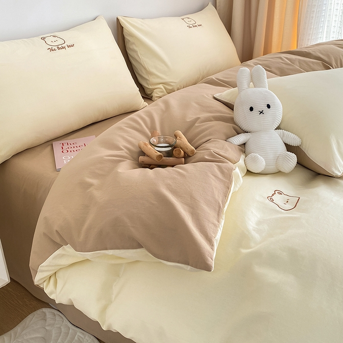 91家纺网 家纺一手货源 找家纺 （总）琪格格纺织 2025新款40s全棉纯棉小熊绣花系列四件套