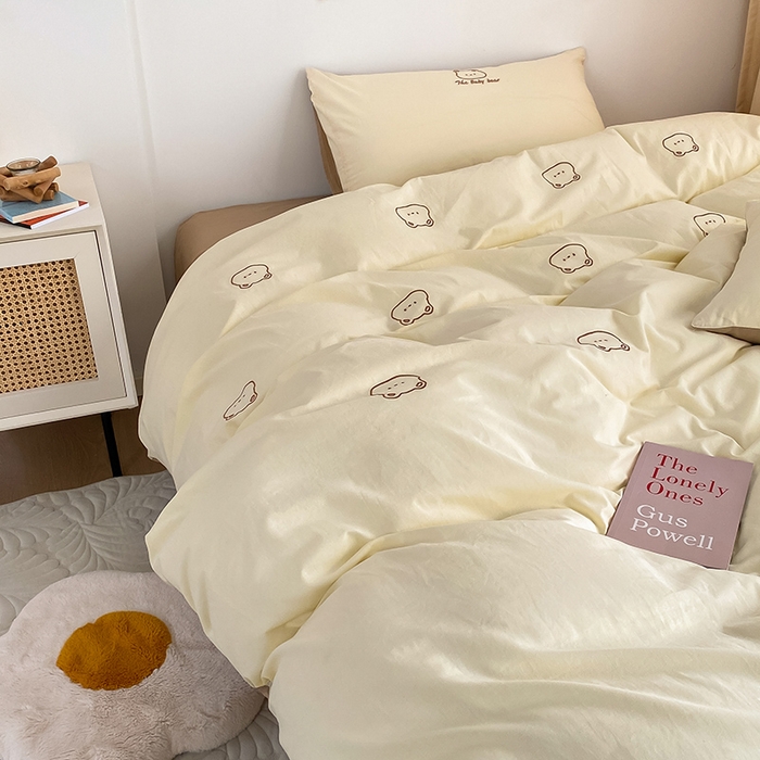 91家纺网 家纺一手货源 找家纺 （总）琪格格纺织 2025新款40s全棉纯棉小熊绣花系列四件套