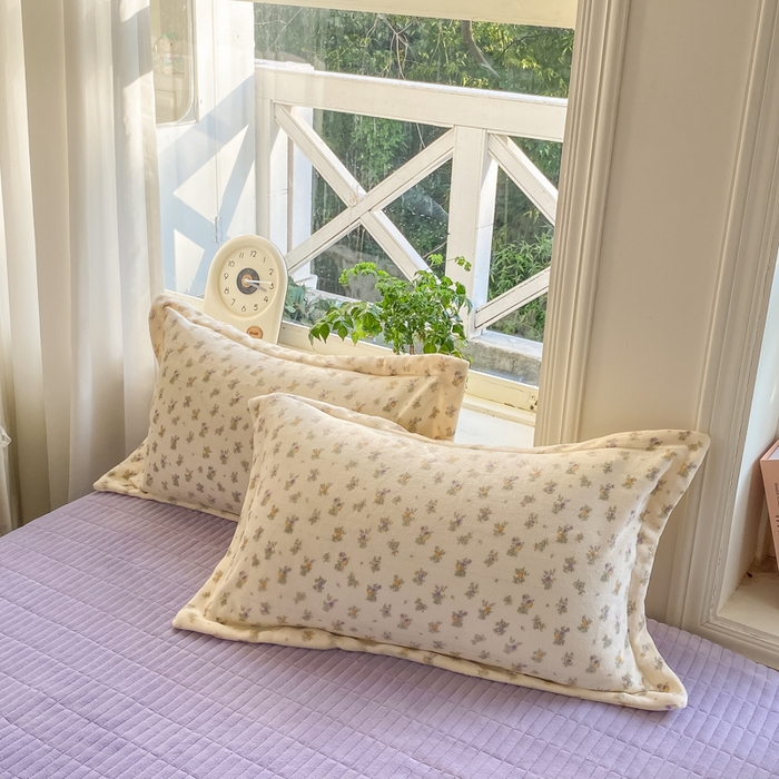 91家纺网 家纺一手货源 找家纺 梦可莱家居 2025冬新款牛奶绒加厚保暖花边床盖四件套系列简单款 紫薇AA