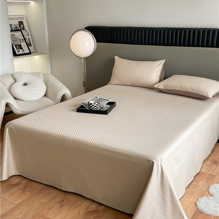 91家纺网 家纺一手货源 找家纺 （总）琪格格纺织 2025新款60S长绒棉纯棉小方格单床单-单床笠