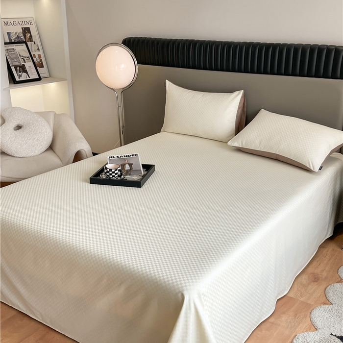 91家纺网 家纺一手货源 找家纺 （总）琪格格纺织 2025新款60S长绒棉纯棉小方格单床单-单床笠